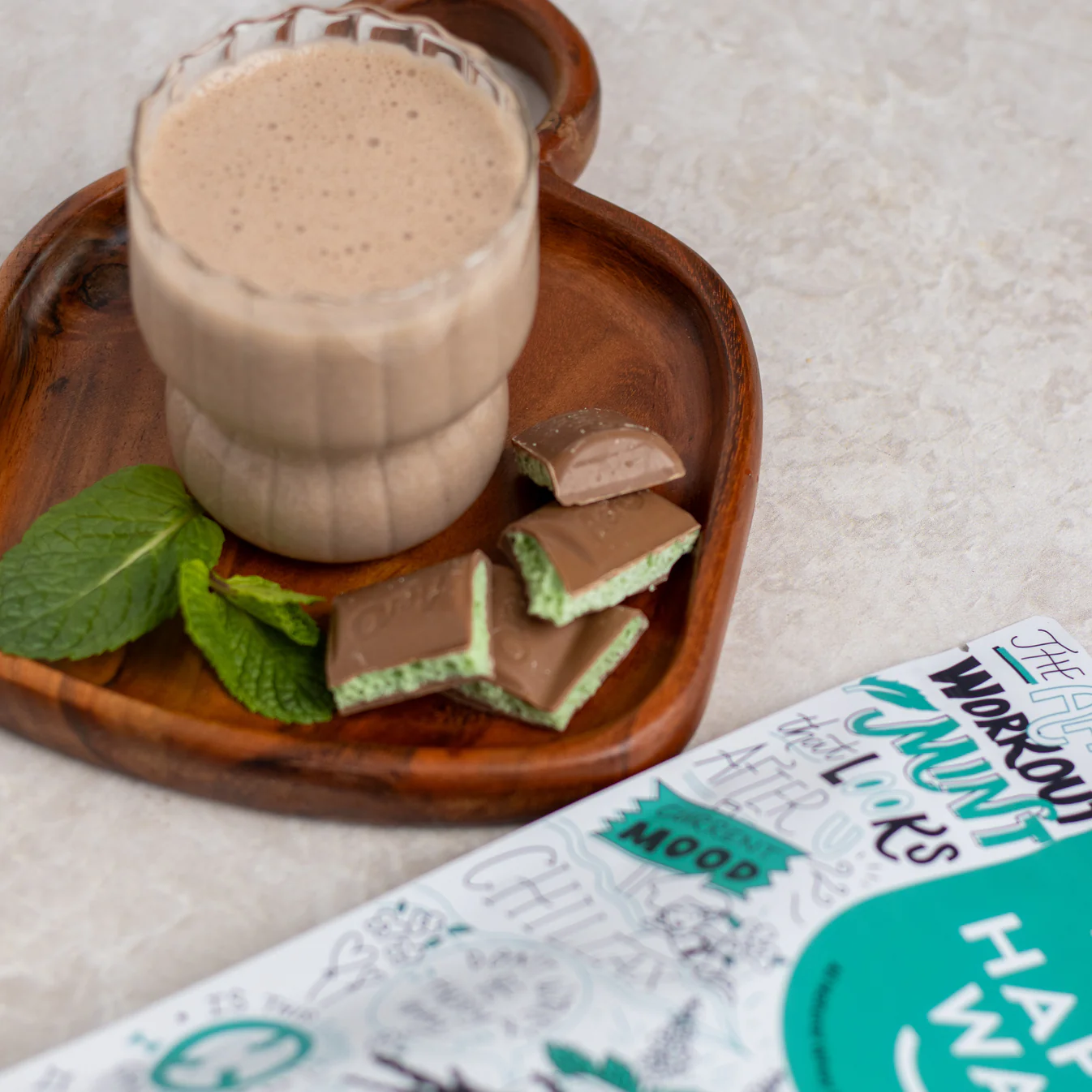 Happy Way Choc Mint Whey Protein Powder 500g